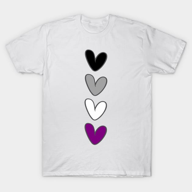 Asexual hearts flag T-Shirt by artbypond